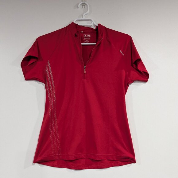 adidas climacool Half Zip Tee Red Size Small - Picture 1 of 7